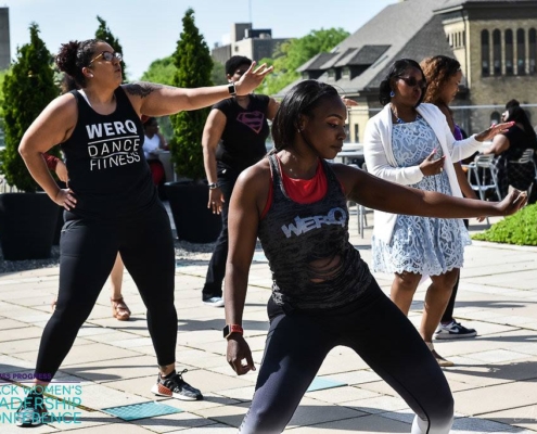 Women dancing at the Black Women’s Leadership Conference